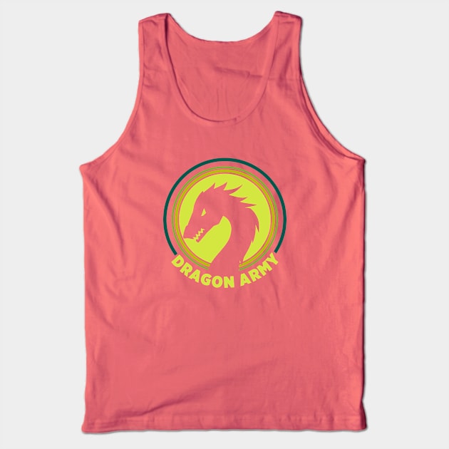 Dragon Army Green Logo Tank Top by gocomedyimprov